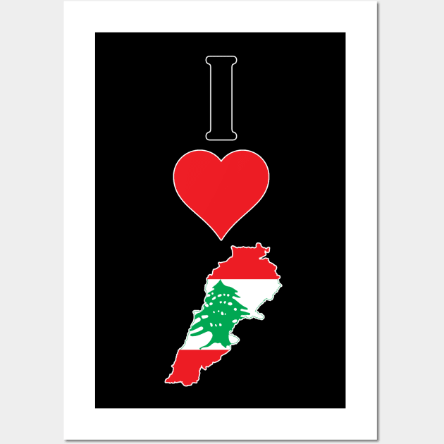 I Heart Lebanon Vertical I Love Lebanese National Flag Map Wall Art by Sports Stars ⭐⭐⭐⭐⭐